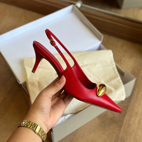 Scarpin Arezzo Couro Slingback Metal Silvia Braz A127570108