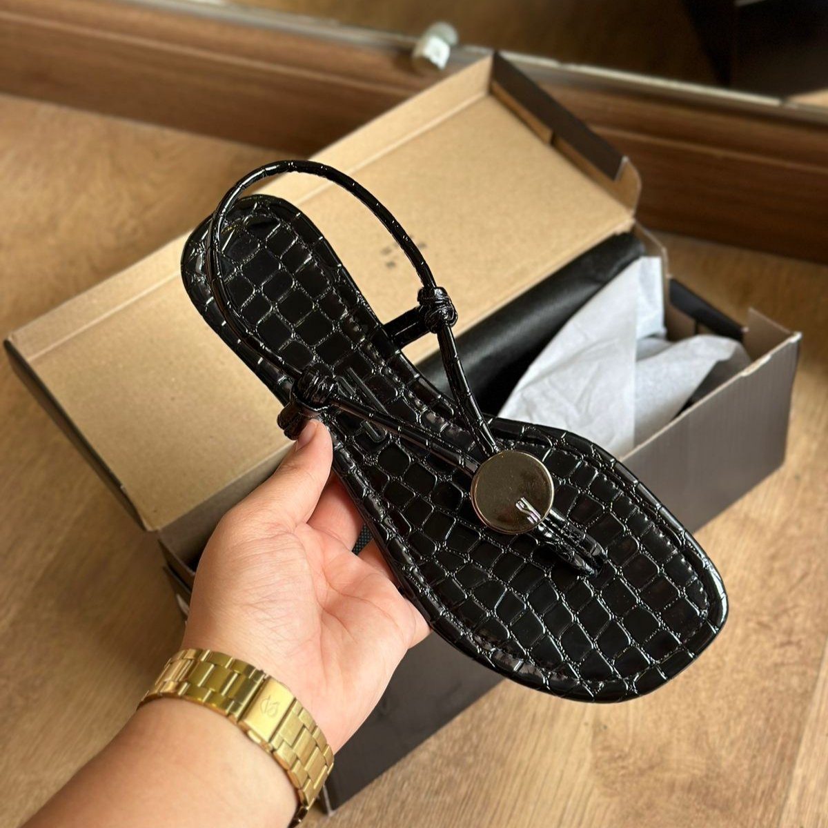 Rasteira Santa Lolla Croco Capri 01F7.29D1